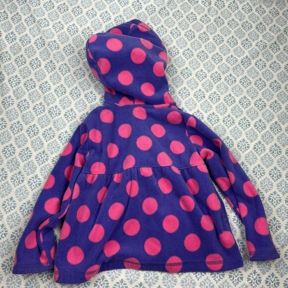 3/$15 Carters Purple And Pink Polka Dot Hooded Fleece Jacket toddlers - Picture 5 of 6